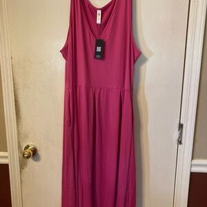 Seven7 Pink Sleeveless V-Neck Maxi Sundress